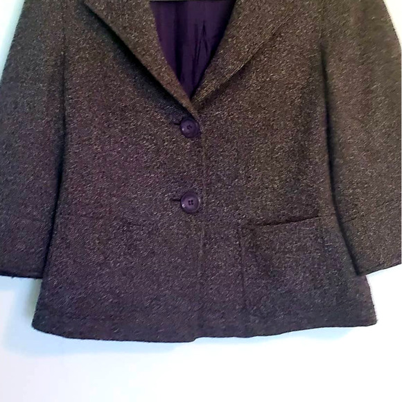 Lafayette 148 Blazer Size 6 Wool Blend Purple and Yellow Tweed Corpcore Jacket - Picture 5 of 9